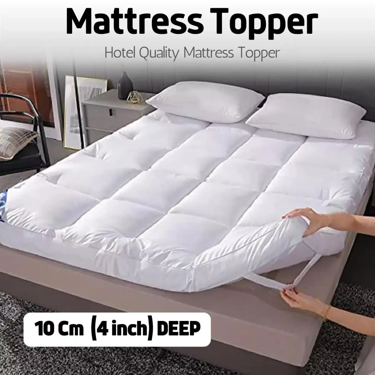 HIGH QUALITY 4INCHES/10 CM MATTRESS TOPPERS IN VARIOUS SIZES -UPGRADE YOUR COMFORT TODAY