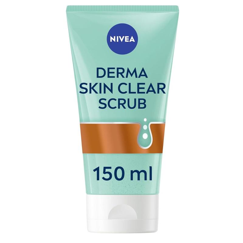 NIVEA Derma Skin Clear Scrub (150ml), Exfoliating Face Scrub, Salicylic Acid Face Scrub Enriched with Niacinamide to Unclog Pores and Refine Skin Textures, For Blemish-Prone Skin Skincare Brightening Nourishing Smoother Soothing Comfort 0