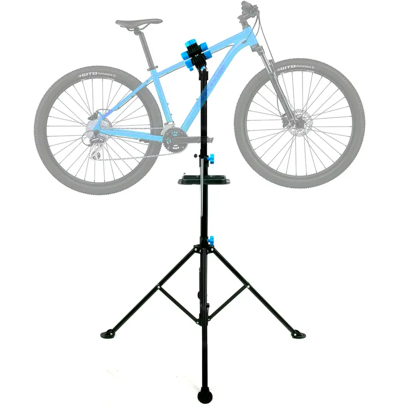 ZENO Bike Stand | Bike Repair Stand | Heavy Duty Folding Bicycle Workshop Stand | Height Adjustable Bike Rack | Mountain Bike Work Tool with a Front Wheel Stabilizer | 193CM | Black 8