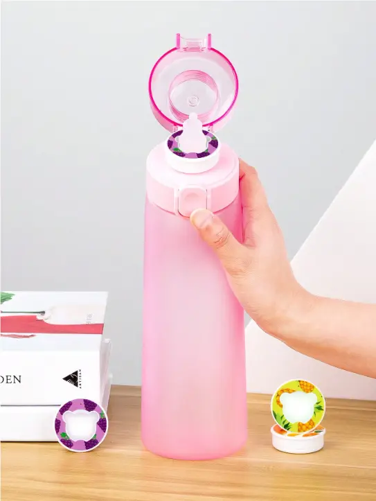 1pc Flavored Water Bottle, Bottle Starter Set, Drinking Bottle With One Random Flavoured Pods Suitable For Gyms, Schools, Flavored Water Bottle Drinkware Tumbler Cup Mug Portable Bottled Washable Reusable 3