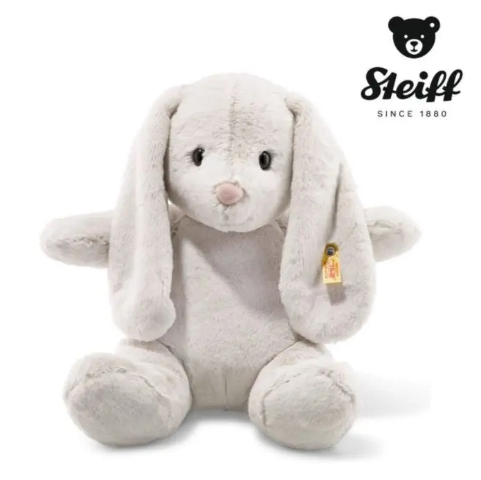 Steiff Soft Cuddly Friends My First Steiff Hoppie Rabbit Soft Toy - 38cm, Grey 1