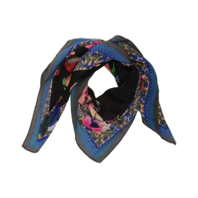 Pre-Owned Vintage DESIGUAL Womens Square Scarf One Size Multicoloured Floral 2