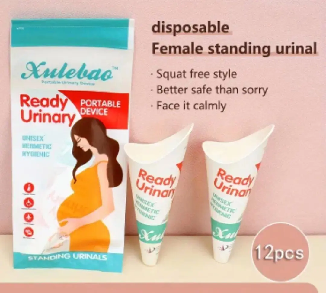 Female Urinal, 12Pcs Disposable Urinal for Women Portable Urinal Standing up for Women Waterproof Paper Standing Pee Funnel for Pregnant, Wounded, Travel, Camping, Outdoor Activitie