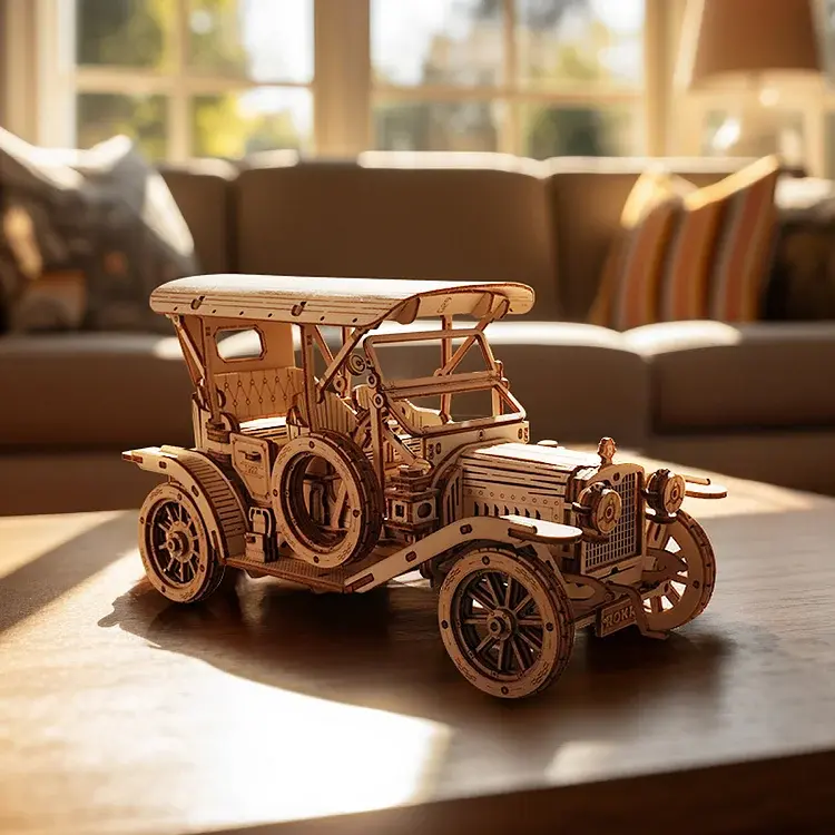 Vintage Car 3D Wooden Model Puzzle Building Kit 4