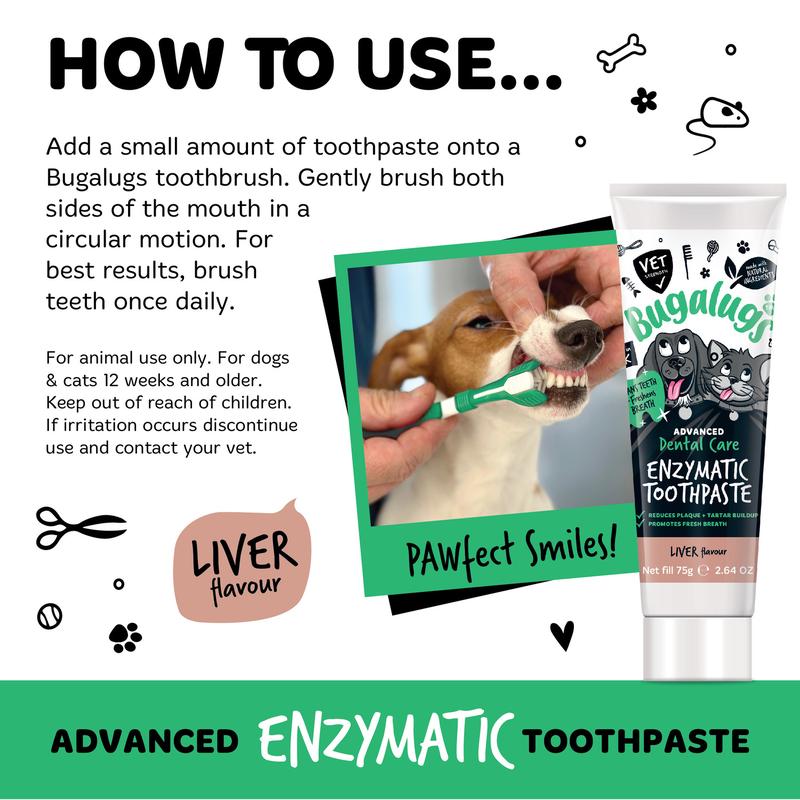 BUGALUGS PET CARE Advanced Enzymatic Toothpaste (Liver Flavour) for Dogs & Cats - Pet Care 4