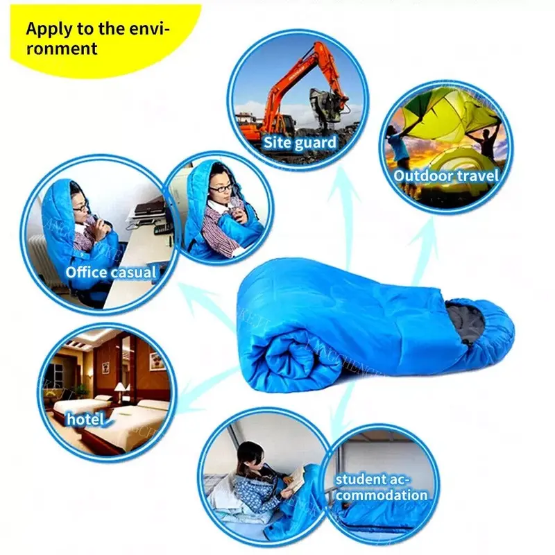 4 SEASON SINGLE SLEEPING BAGS CAMPING RECTANGULAR ENVELOPE ZIP UP KIDS ADULT UK 5