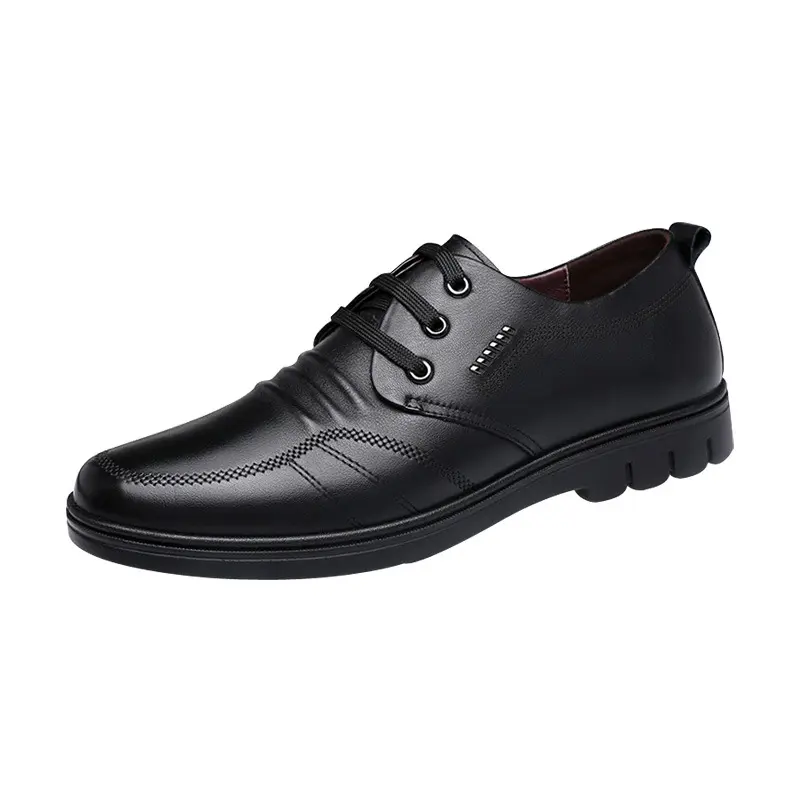 Men's leather shoes breathable men's shoes round head soft sole foreign trade casual shoes work shoes Footwear Boy 4