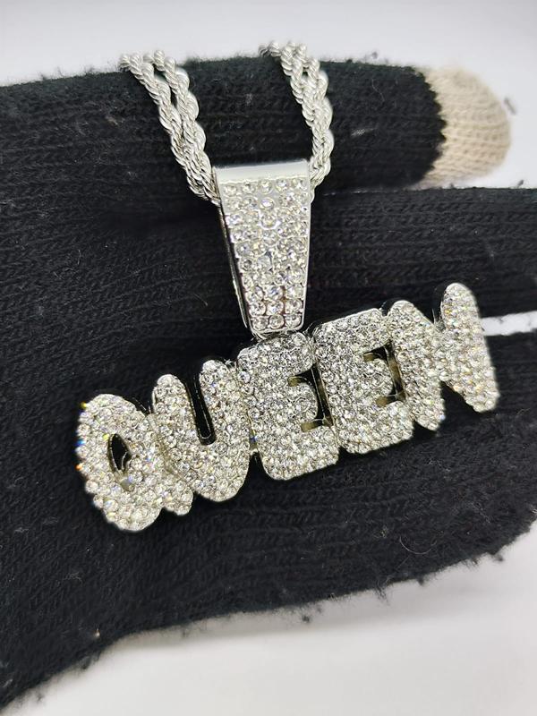 Brand New Iced Out QUEEN Pendant and Chain 0