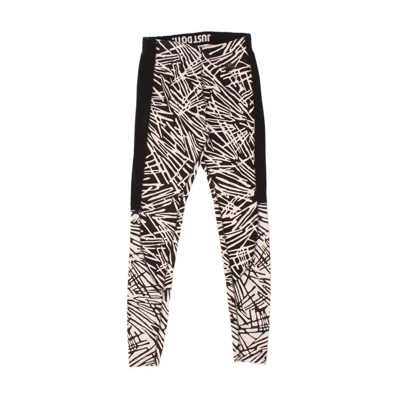 Pre-Owned Vintage NIKE Womens Leggings UK 10 Small  Black Animal Print 0