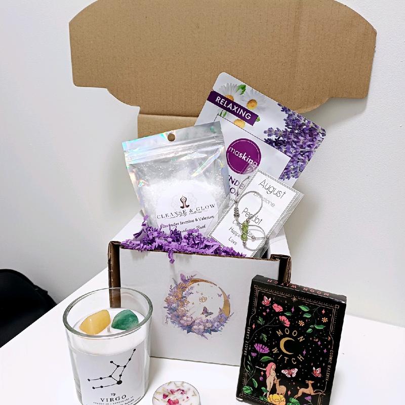 Zodiac Crystal Candle Pamper Hamper Gift Box 4