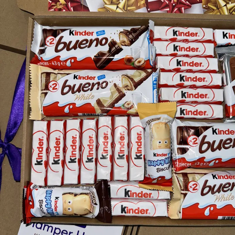 Kinder Chocolate Birthday Gift Hamper, Contains Kinder Bueno, Kinder Mini Bars, Kinder Hippos & More, Perfect Present! 1