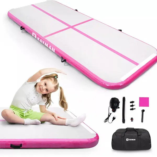 Kayman 10ft Gymnastics Tumbling Mat with Electric Pump Repair Kit & Storage Bag