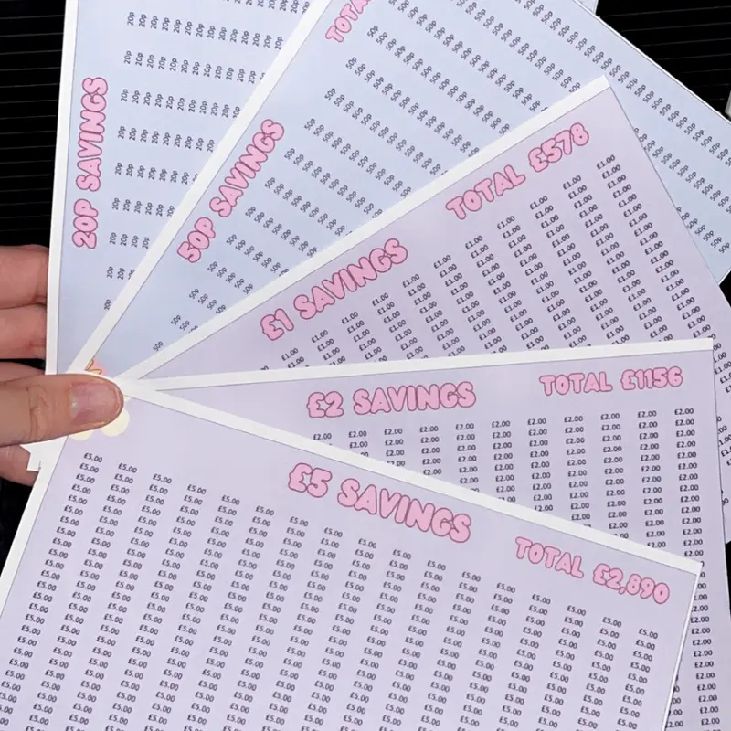 Penny Savings and challenge STICKERS for Money Tins Cash Stuffing & Budgeting 6