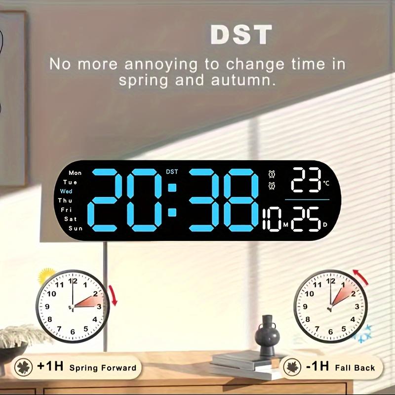 Product Introduction of RAZZAQ MART SHOP Large Digital Wall Clock with Remote Control, Dual Alarm, DST, 10-Level Brightness, LED Night Light, USB Powered, Cordless or Plug-In Use, Ideal for Bedrooms, Living Rooms, or Offices (Batteries Not Included) 13