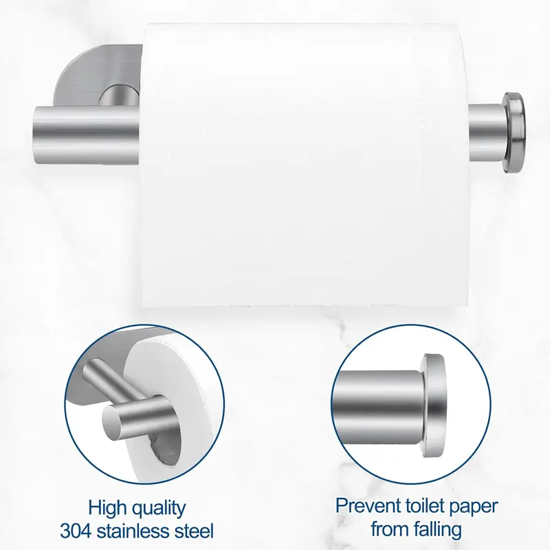 Stainless Steel Toilet Roll Holder Wall Mounted for Bathroom and Kitchen - Waterproof and Rust Resistant 4