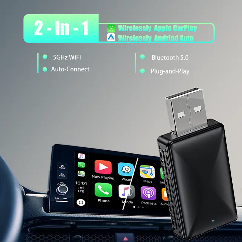 2024 New Mini Wireless CarPlay Android Auto Wireless Adapter For Kia Sportage K5 Carnival Picanto Soul Seltos Telluride Niro EV6 0