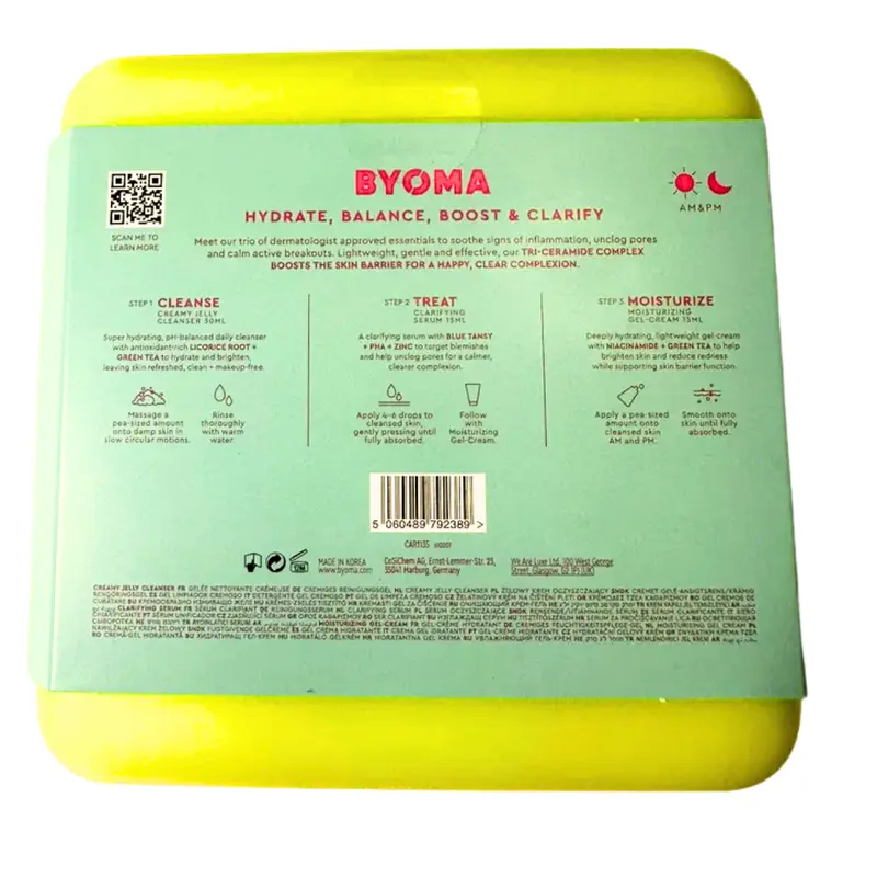 BYOMA Clarifying Starter Kit - Mini Cleanser 30ml + Mini Light Cream 15ml + Mini Clarifying Serum 15ml 5