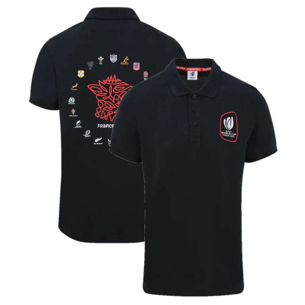 Rugby World Cup 2023 Polo Shirt Men's 20 Unions Map Top