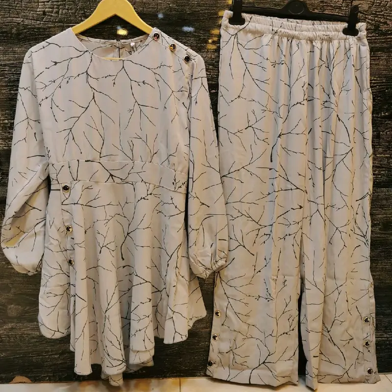 2pc Printed Cord set with beautiful style 3