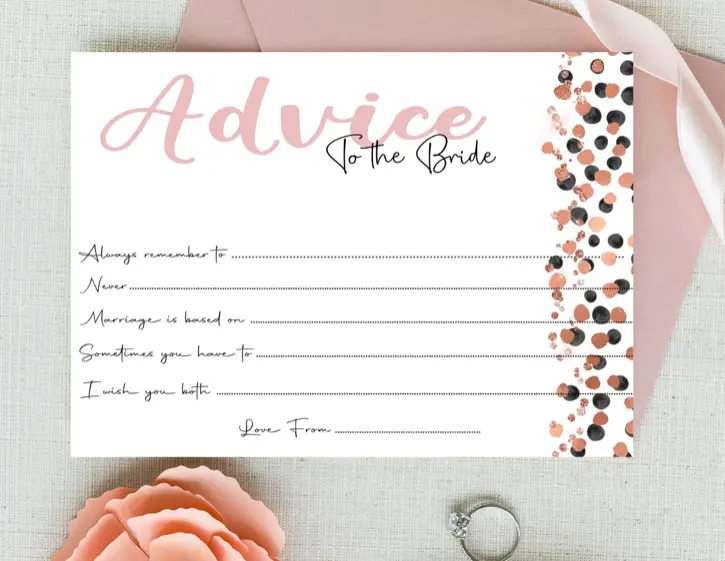 Advice to the Bride Pack of 10 Cards, Marilyn Range, Hen party Games