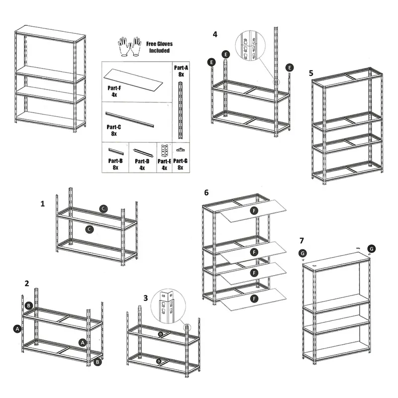 4 Tier Heavy Duty Metal Shelving Rack Unit Garage Storage 150x75x30cm 3