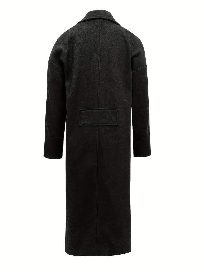 Product Introduction of Elegant Thermal Double-Breasted Lapel Coat - Soft, Warm, and Chic Long Sleeve Midi Length Design for Fall and Winter - Women's Stylish Clothing for Cold Weather 4