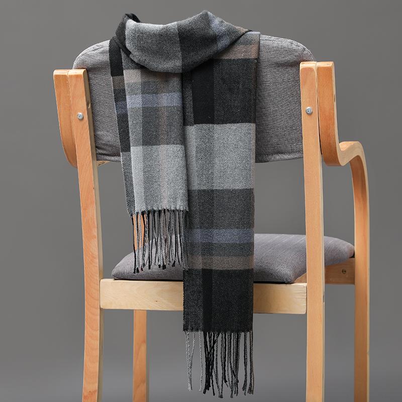 Product Introduction of 185*35cm outdoor Plaid Winter Scarf Women men unisex shalw Warm wrap muffler muffler Fashion Cashmere hijab pashmina tassels 0