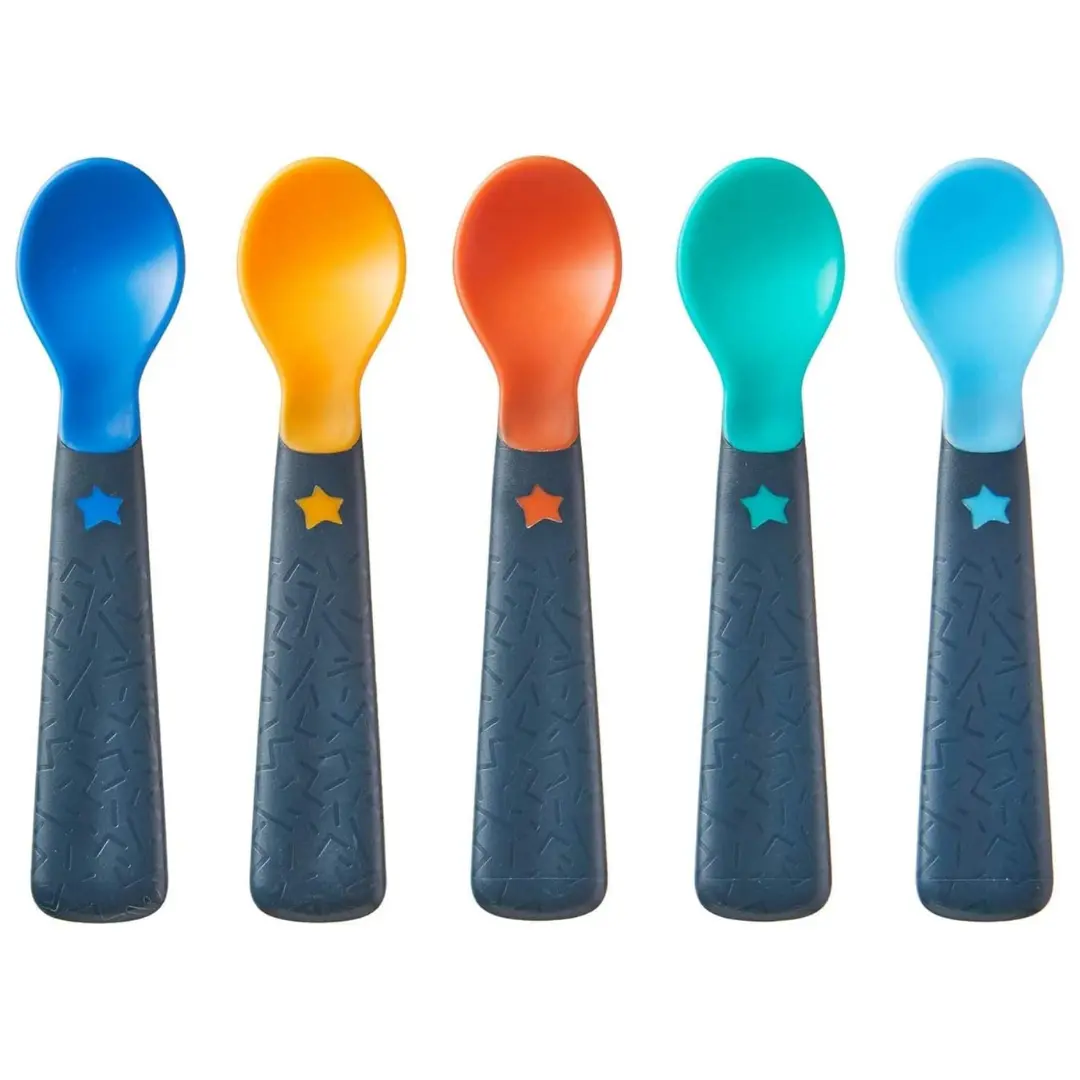 Easigrip Self-Feeding Weaning Spoons, Pack of 5,package may vary