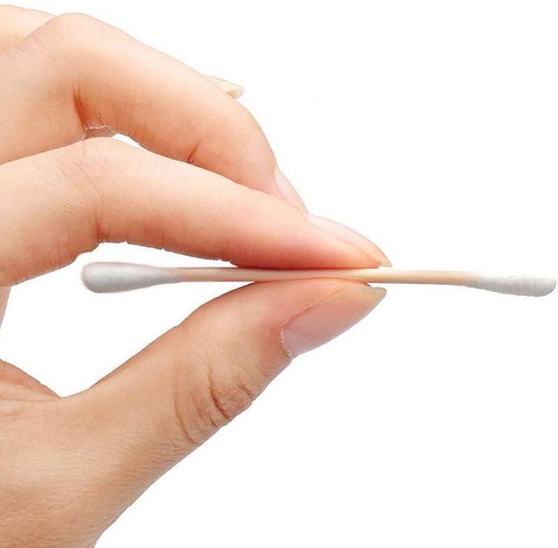 600 pack Cotton Buds , 100% Biodegradable Cotton Swab with Wooden Handles for Cleaning Ear, Makeup enhance, Keyboard cleaning, for wound Daily Cosmetic 2