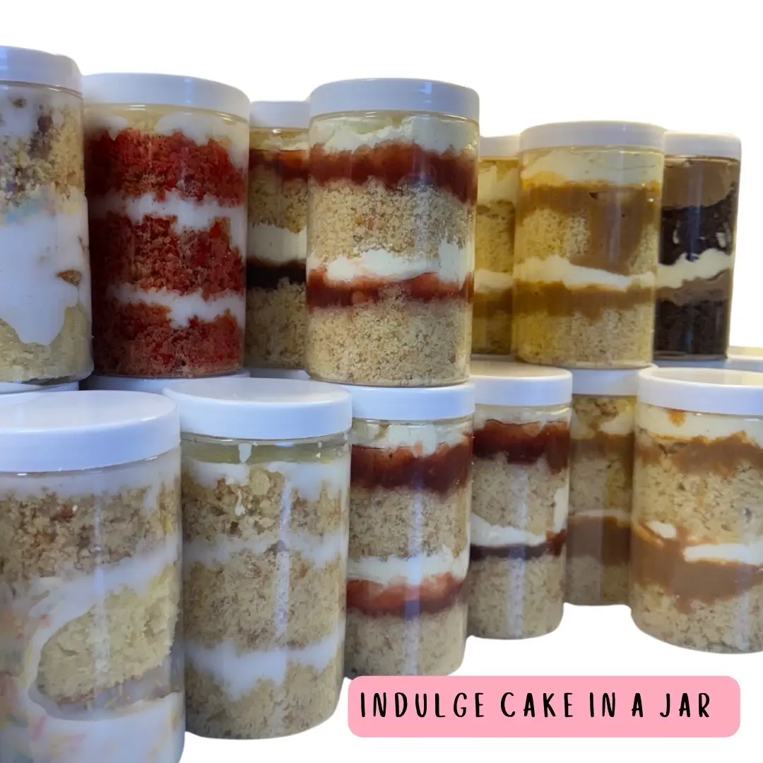Indulge Cake in a Jar - Portable Sponge Cakes with Rich Fillings and Toppings, deserts, Christmas Velvet