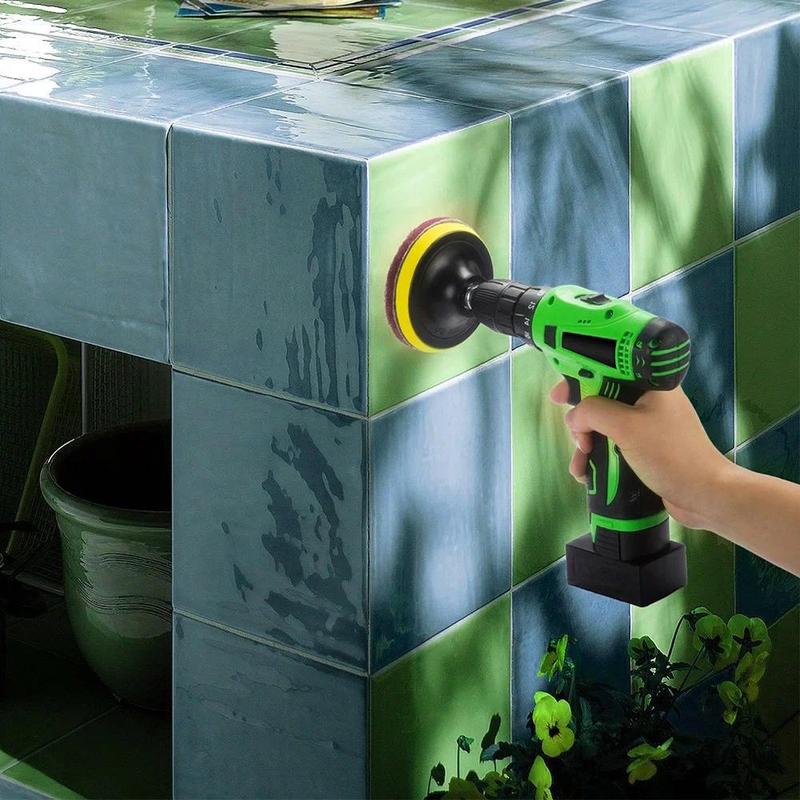 Product Introduction of New 4 Inch Drill Power Brush Tile Scrubber Scouring Pads Cleaning Kit Household Cleaning Tool Bathroom Floor Tub Polishing Pad 37