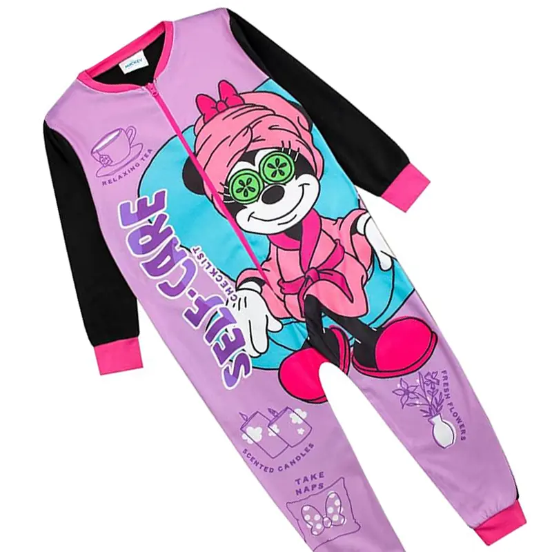 Girls Disney Minnie Mouse Micro Fleece Onesie Age 3-10 Years 1
