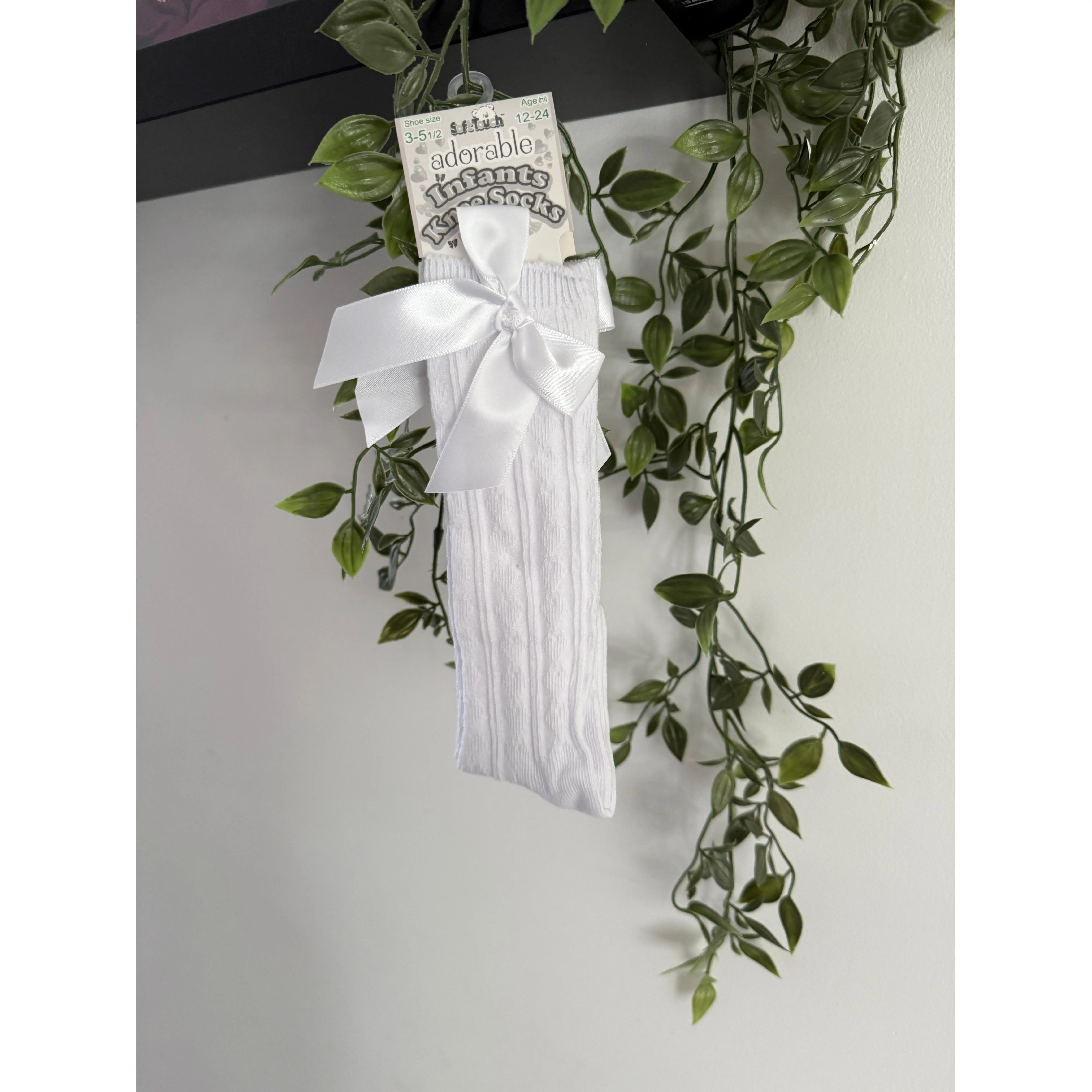 White Bow Socks