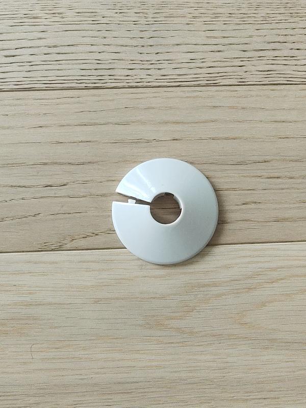 White Pipe Collars with Radiator Pipe Hole Covers - Set of 4 2