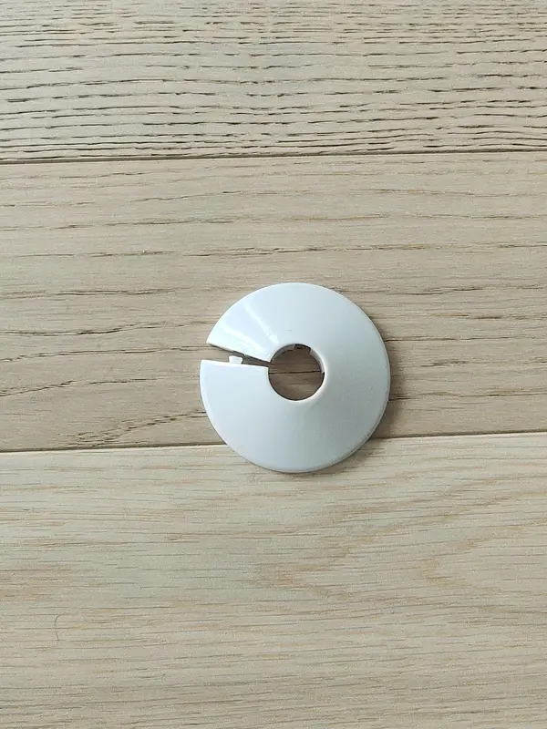 White Pipe Collars with Radiator Pipe Hole Covers - Set of 4 2