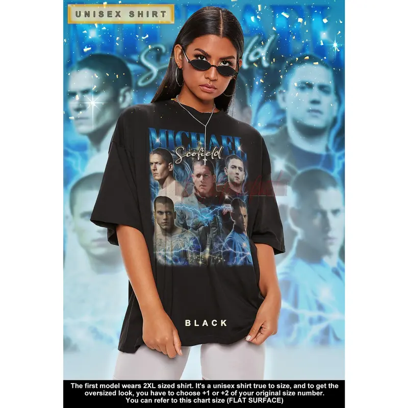 MICHAEL SCOFIELD Homage Tees - Michael Scofield Vintage 90's Tees, Wentworth Miller Shirt, Michael Scofield Longsleeve Shirt 0