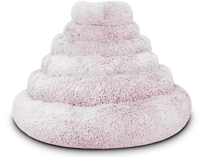 Dog Bed Donut Soft Round Plush Cat Beds For Calming Pet Anti Anxiety Washable dogs beds 3