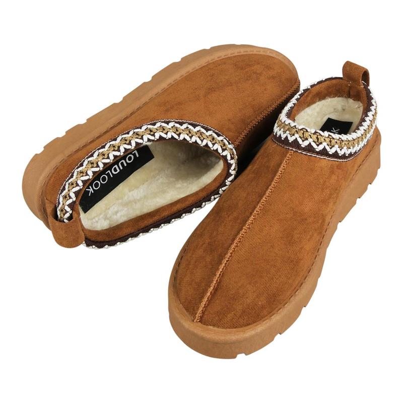 CA-22 Ladies In Out Door Slip On Warm Faux Fur Lined Slippers Boots 6