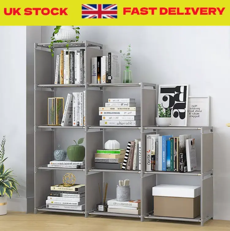 9 Cube Bookcase Shelf Display Furniture Storage Shelving Unit Living room Office