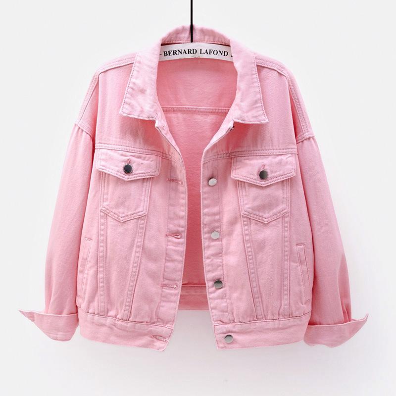 Product Introduction of 2024Spring autumn New Denim Jacket Women Casual Tops Short Coat Female color Jean Jackets Cotton Loose Outerwear Woman Tops 4