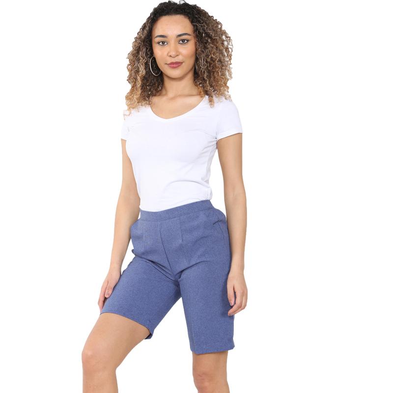 Womens Shorts Ladies Half Elasticated Waist Plain Capri Cropped Stretch Short Length Summer Joggers Running Gym Sports Pool Beach Holidays Pants Causal Lounge Wear Bottoms Size 10 to 24 Comfort Basic Straight Trouser Minimalist Womenswear 1