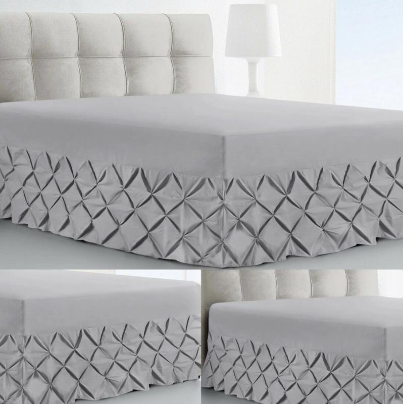 Luxury Pintuck Extra Deep Fitted Valance Sheet 100% Egyptian Cotton 200 Thread Count Single Size Bed Sheets 2