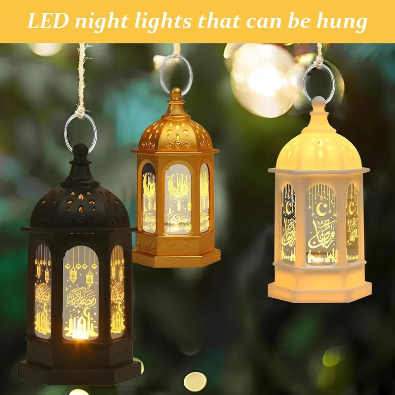Ramadan Decorations for Home, 4 Pieces Ramadan Lantern Decoration, Ramadan Decorations Ramadan Lights, Eid Mubarak Decorations Lights, Eid Decorations, Ramadan Lantern Table Decor for Home 5