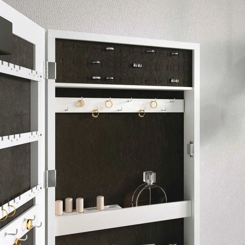 Katie White LED Mirrored Jewellery Cabinet 5