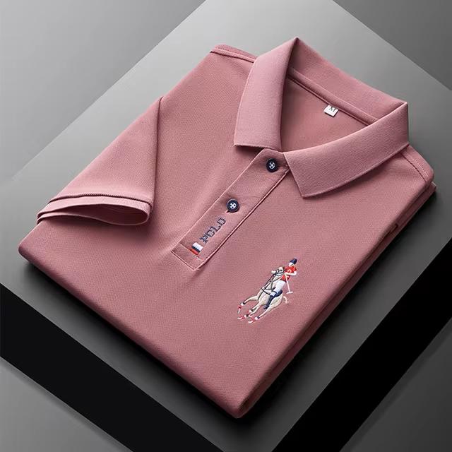 Men’s Embroidered Casual Polo Shirt | Short-Sleeved Top | Stylish Wear Menswear Soft Classic Collar 5