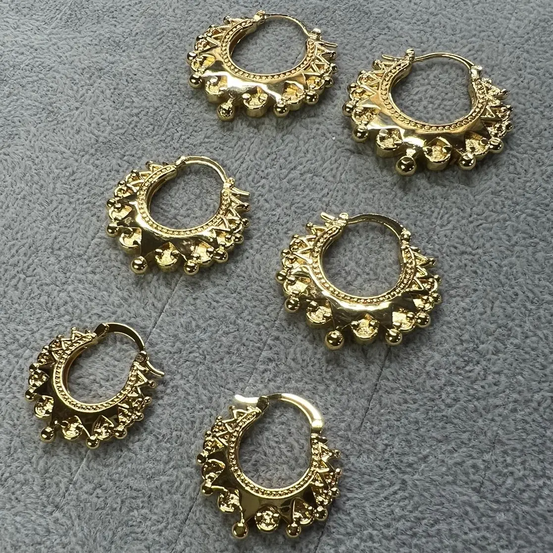 Creole earings gold plated 35mm 30mm 25mm uk