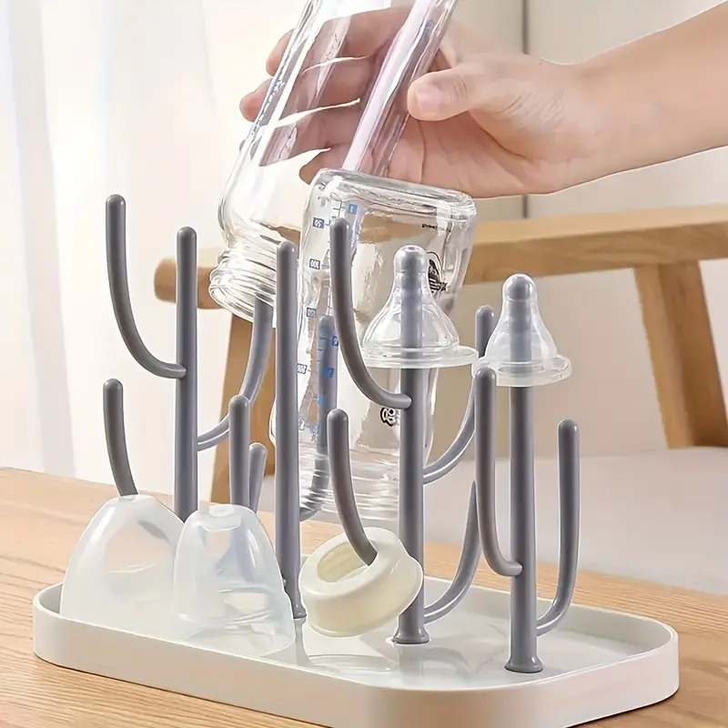 Baby Tree-shaped Milk Bottle Drain Rack, Dust-proof Milk Bottle Holder, Cup Drain Rack Easter Gift 0