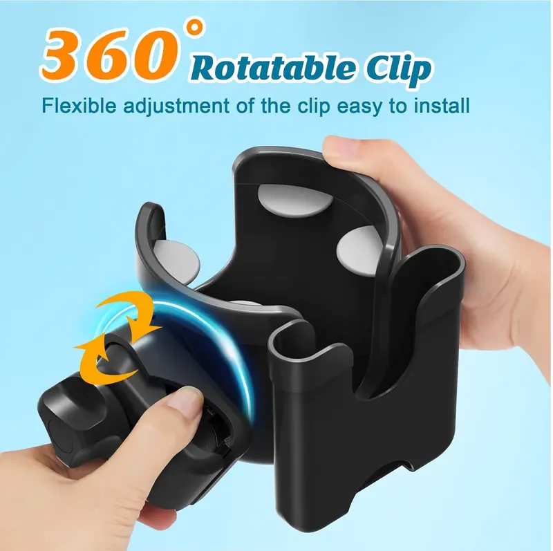 Pram Cup Holder: Universal Drink Coffee Cup Holder with Phone Holder Organiser for Stroller, Pushchair, Buggy, Bike, Wheelchair, Walker, Baby Essentials for Newborn, Gifts for Women, Mom 3