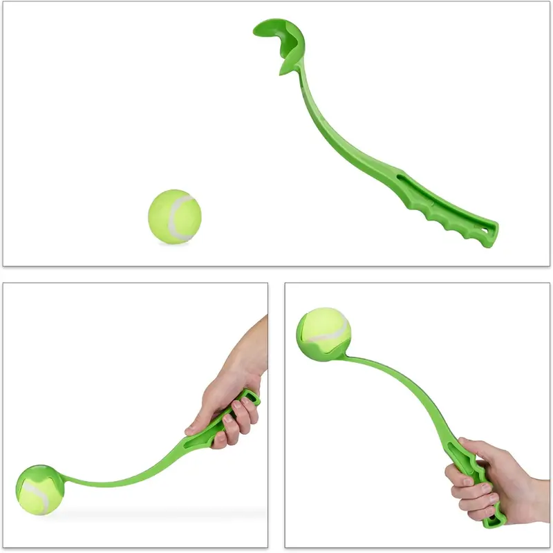 Dog Ball Launcher - 1 Piece Hands Free Ball Thrower, Tennis Ball Thrower for Dogs Puppy, Fetch Play Chuck Dog Tennis Balls for Exercise Training Outdoor Activity, Strong Grip 2