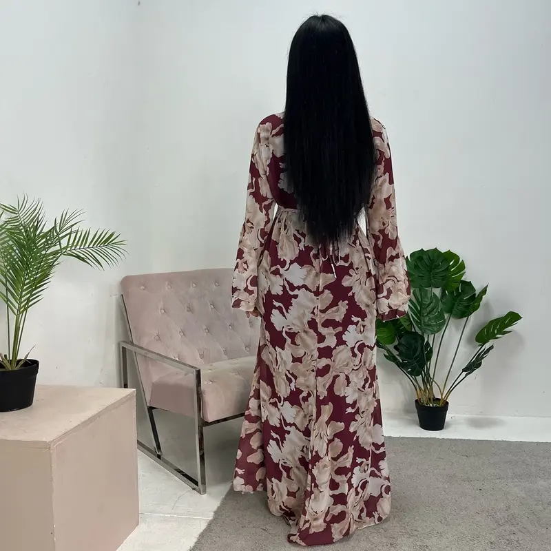 Ladies floral print modest dress onesize uk 6-14 4